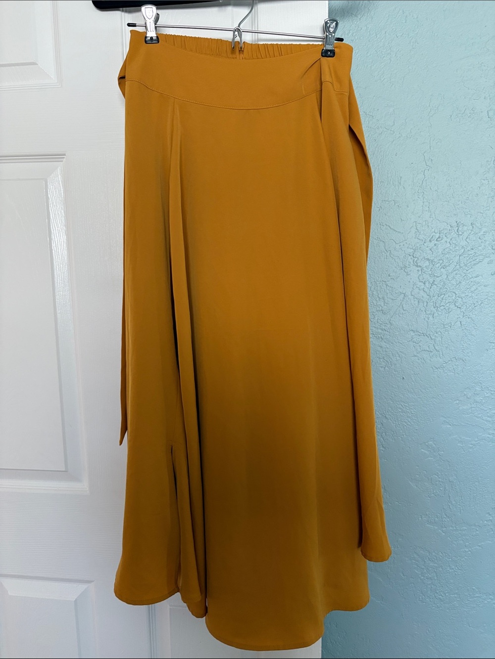 Flowing Mustard Maxi Skirt with Soft Waistband
